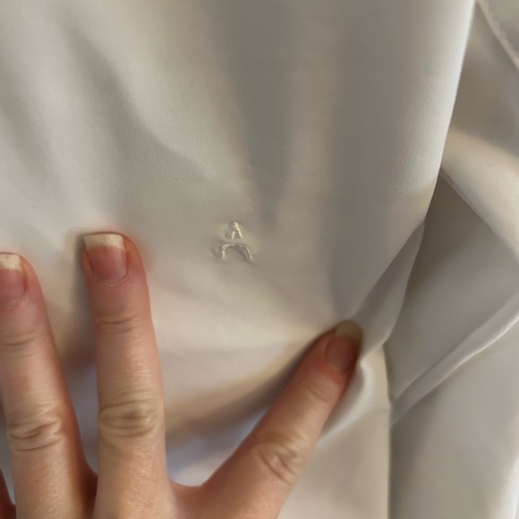 Aday Something Borrowed Shirt Womens Medium XL White Button Up Long Sleeve Nylon - Picture 9 of 10
